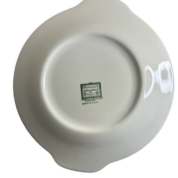 Colonial Homestead By Royal Platter Cake Plate Green Pioneer Cottage Cabin Scene - Picture 7 of 10